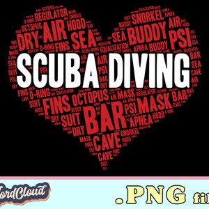 Scuba Diving Heart, Scuba Diving, Scuba Diver, Scuba Diving Gift, Snorkeling, Born To Dive | PNG files for sublimation | Digital download