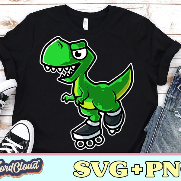 Inline Skates Svg, Inline Skating Svg, T-rex Dinosaur Svg, Jurassic Svg, Dinosaur Svg, T-rex Svg, Tyrannosaurus Rex, Trex Svg, Rollerskating