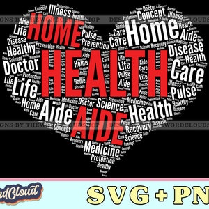 Word Cloud Heart, Home Health Aide, Health Aide Gift, Health Care Worker, Hha Gift, Word Cloud Svg, Word Art Svg, Digital Download