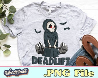 Deadlift PNG, Funny Weightlifting Gift, Gym Shirt, Skeleton, PNG Files for Sublimation, Sublimation Designs Downloads, Digital Download