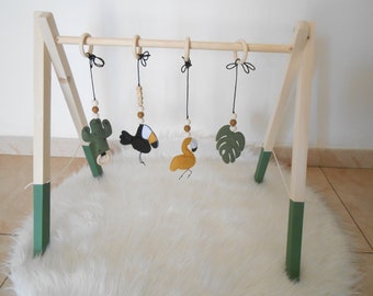 Arche d'éveil en bois ,baby gym,portique Et/Ou lot de 4 suspensions