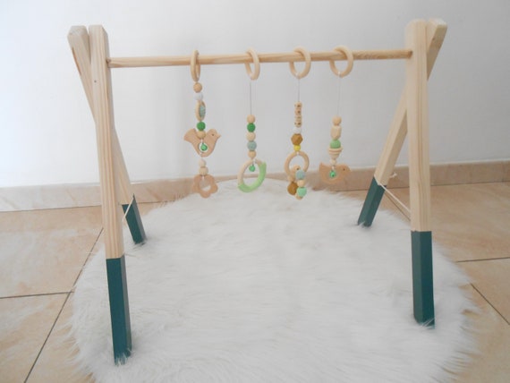 Arche D Eveil Vert Menthe En Bois Baby Gym Portique Etsy