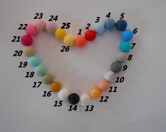 lot de 5 perles en silicone 12 mm