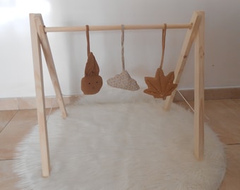 Arche d'éveil en bois Et/Ou lot de 3 suspensions ,portique, baby gym