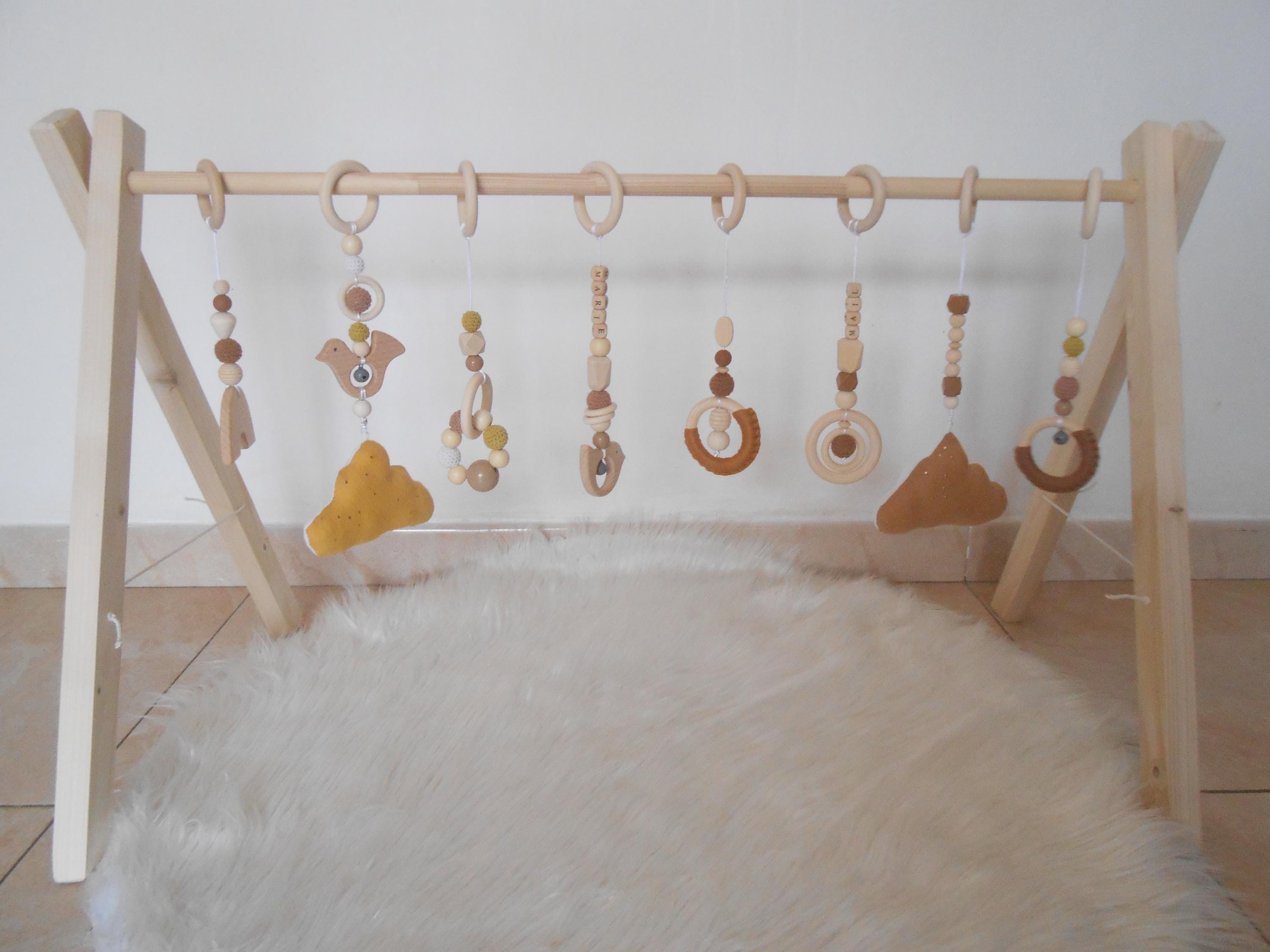 Special wooden play arch for twins, and/or set of 8 suspensions, portico, baby gym, foldable arch