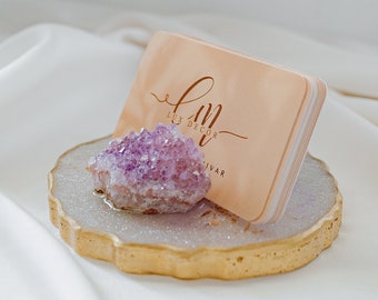 Amethyst Crystal Business Card Holder, Ring Dish