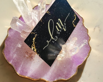 Crystal Business Card Holder, Ring Dish