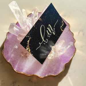 Crystal Business Card Holder, Ring Dish