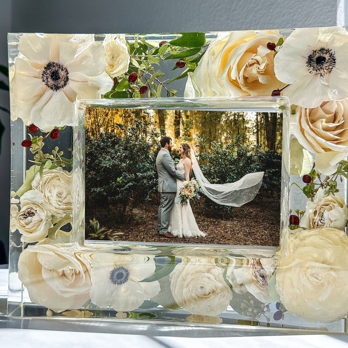 Wedding Bouquet Resin Preservation: Bridal Flower Keepsake Block - Etsy