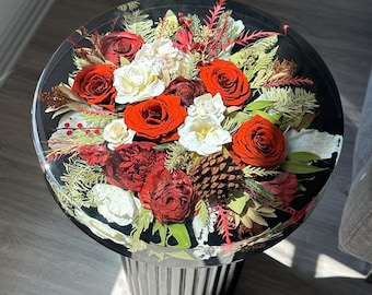 Wedding Bouquet Resin Preservation: Custom Flower Table Art