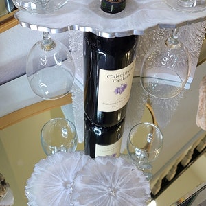 Wine Glass Caddy with 2 Coasters Resin Butler Coaster Set image 8