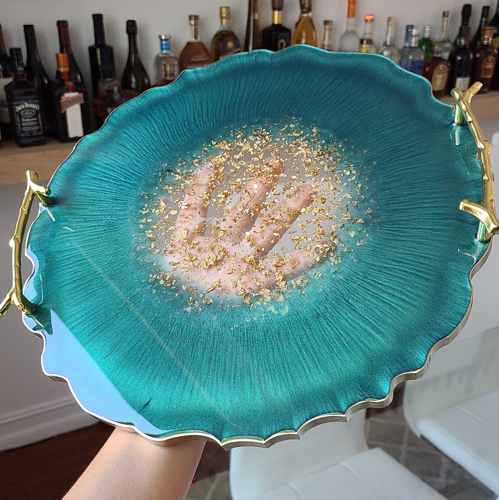 Large Elegant Decorative Resin Tray Perfume Tray Geode Resin Etsy