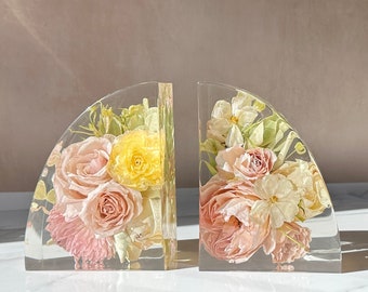 Wedding Bouquet Preservation | Custom Floral Bookends | Bridal Bouquet Preservation | Wedding Flower Gift | Resin Blocks | DEPOSIT Only