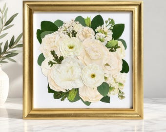 Pressed Wedding Bouquet Preservation Frame | Custom Pressed Flower Keepsake | Bridal Bouquet Display