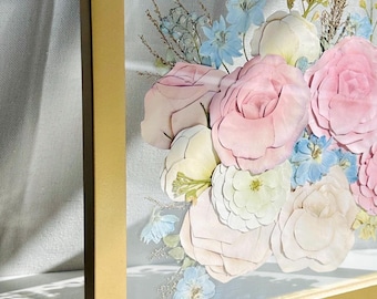Pressed Wedding Bouquet Frame: Custom Floral Preservation Keepsake