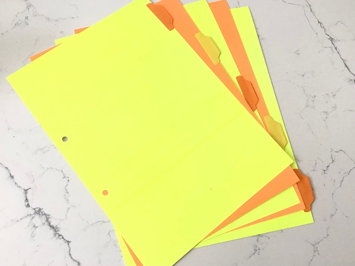 A4 folder dividers A4 dividers lever arch dividers set of Etsy