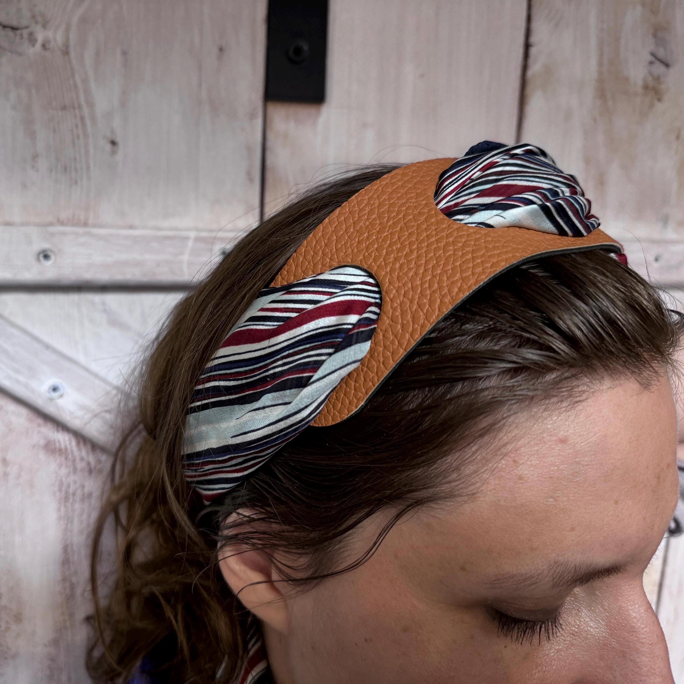 Tan Leather Headband - Etsy display picture 1