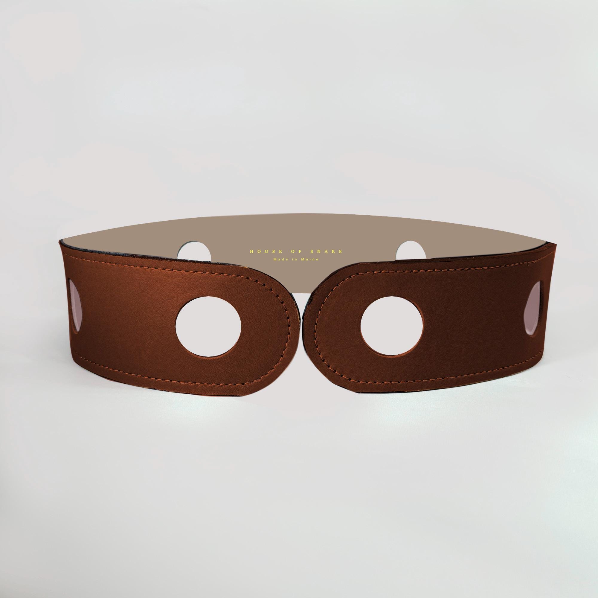Reversible Scarf Waist Belt Leather Black and Tan Accessory  display picture 1