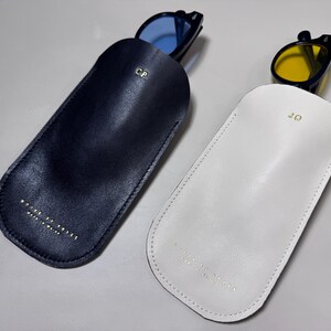 Personalized Black Leather Sunglasses Case Eyeglasses image 3