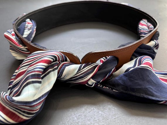Tan Black Reversible Scarf Waist Belt Leather Accessory - Etsy display picture 3