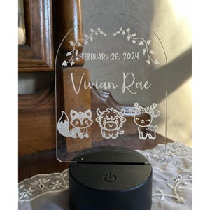 Nursery Night Light, Baby Girl Gift, Personalized Night Light for Kids, Custom Night Light, Infant Gift, Personalized Lamp, Name Night Light