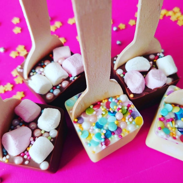 Hot Chocolate Stirrers/ marshmallows/ sprinkles/ milk chocolate/ white chocolate/ Belgian chocolate/stirrer/ present/ gifts/ favours/   /