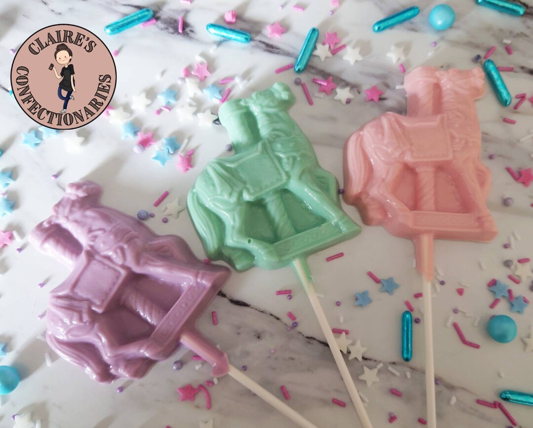 Chocolate Carousel Horse Lollipop/milk Chocolate/ White Etsy UK