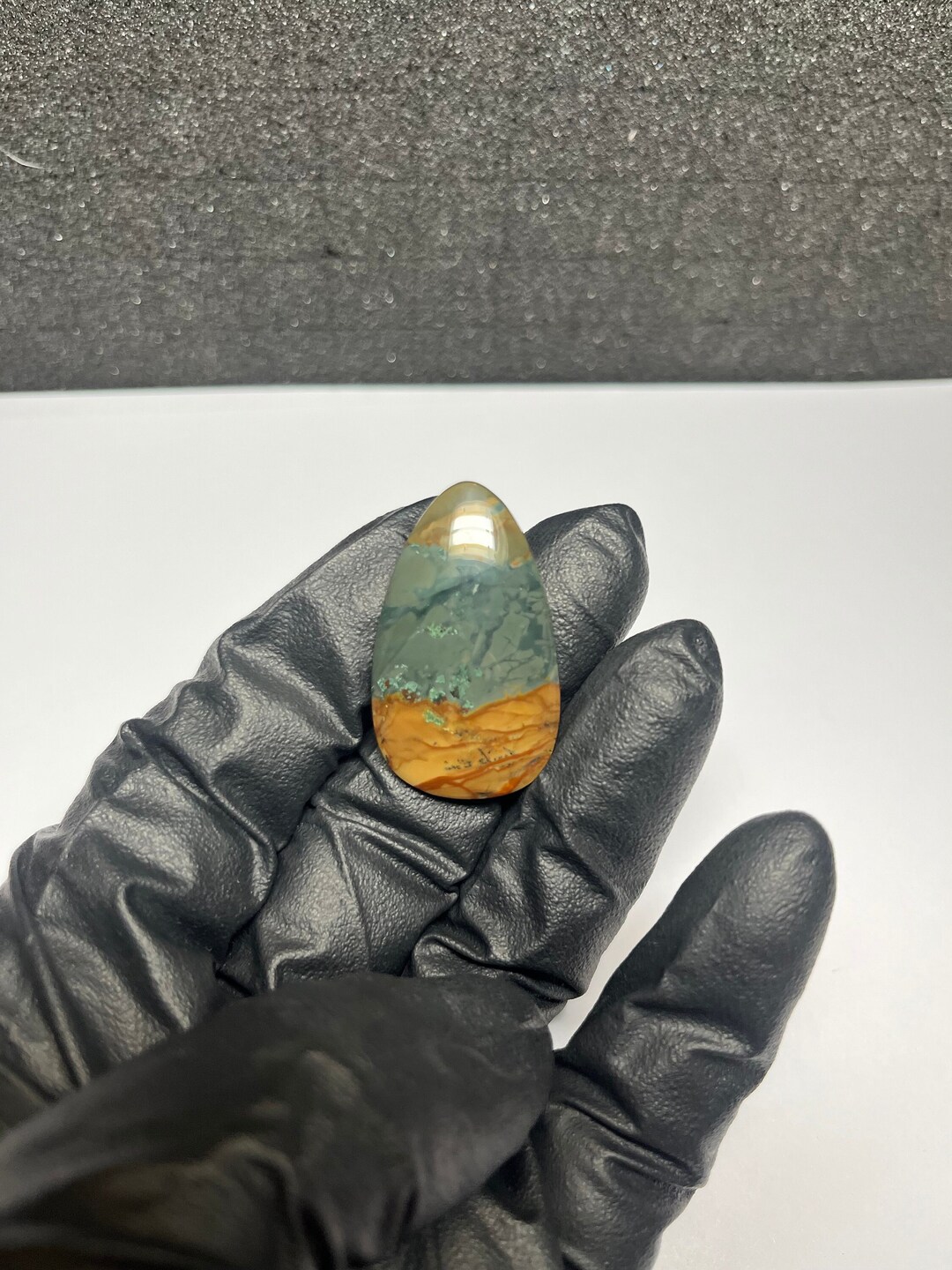 Beautiful Blue Mountain Jasper Cabochon. 38x22mm. Amazing Landscapes