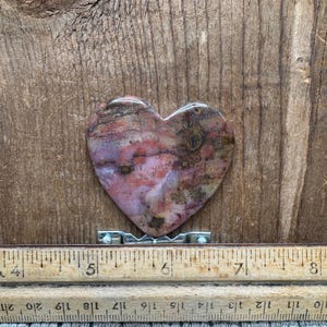 Herz aus versteinertem Holz aus Arizona, poliert, 20 Gramm, 49 mm x 49 mm x 5 mm. Handgeschnitten und getrommelt poliert.