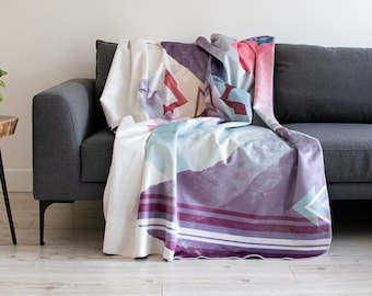 Aztec Blanket - PEAK - Yoga Blanket - Camping Blanket - Throw - Geometric - Navajo - Boho - Western