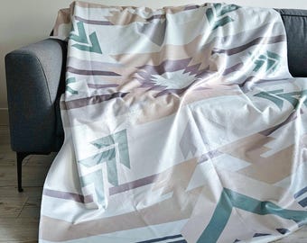 ELSA Blanket - Aztec - Sage - Cream - Yoga Blanket - Camping Blanket - Throw - Geometric - Navajo - Boho - Western