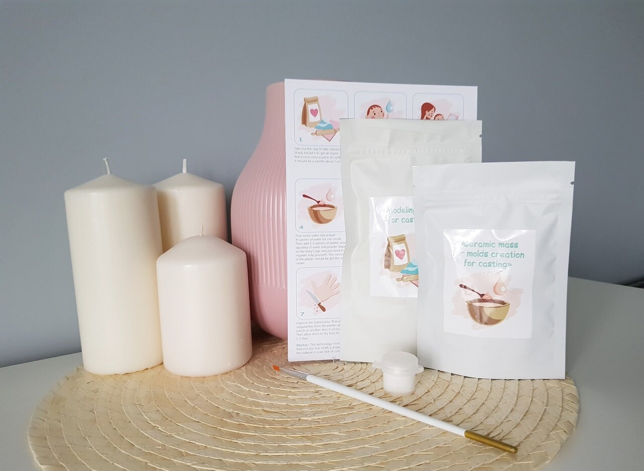 Baby plaster casting kitbaby clay handprint and footprint Etsy