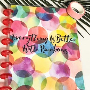 RAINBOW Disc Bound A5 Notebook: Choose Disc Colour and Inside Pages (Dots, Lines or Blank Pages) - 80 Pages