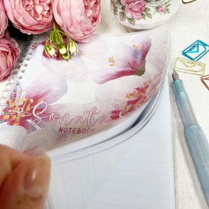 Personalised A5 Notebook | Sakura Cherry Blossoms| 100 Pages | Spiral Bound, Wire Bound, or Disc Bound | Lines, Dot Grid or Blank Pages