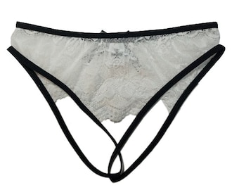 Jokerette Crotchless/Backless White Lace Panties