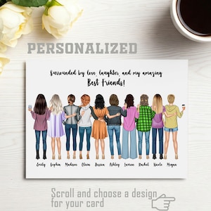 Impression numérique girly, impression joyeux anniversaire, impression amie personnalisée, carte de voeux numérique personnalisée, impression personnalisée 8-10 filles