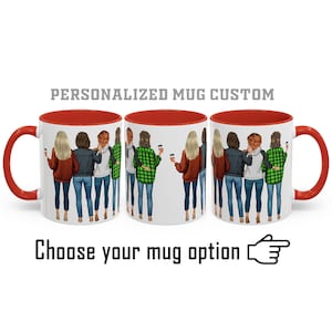 Mug personnalisé Best Friend - Tasse colorée personnalisée de 11 oz avec illustration d'amis - Cadeau unique pour les meilleures amies