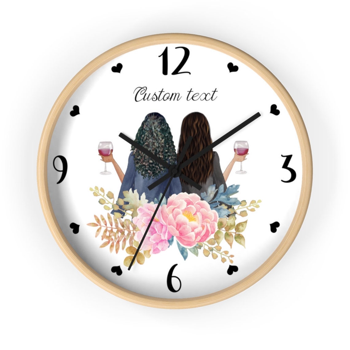 Wall clock personalized gift friends from far fun Etsy