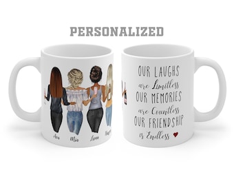 Mug personnalisé 11 oz Cadeaux pour amis, Cadeaux d'amitié Personnalisés, Cadeaux pour meilleurs amis
