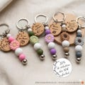 Personalized keychain, pregnancy announcement, godmother request, thank you teacher/nanny/classroom assistant for Mother's Day product logo