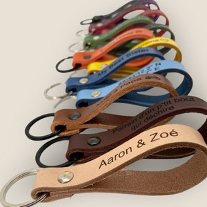 Personalized leather key ring
