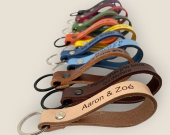 Personalized leather key ring