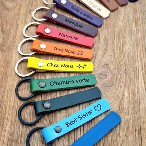 Personalized leather key ring, dad/mom gift, gift to personalize, handmade key ring, godfather/godmother gift, key ring