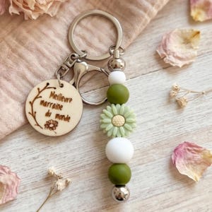 Personalized keychain, pregnancy announcement, godmother request, thank you teacher/nanny/classroom assistant for Mother's Day image 5