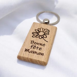 Personalized wooden key ring