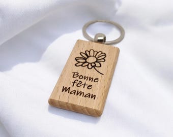 Customizable wooden keychain