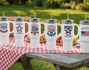 Vaso térmico de viaje de 118 ml (40 oz) – Diseño patriótico America 250, vaso térmico para el 4 de julio, regalo para el Día de la Independencia.