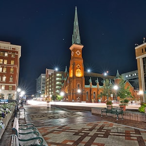 A print or canvas of the 2nd street in downtown Harrisburg.