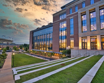 A professional print or canvas of Auburn University campus.