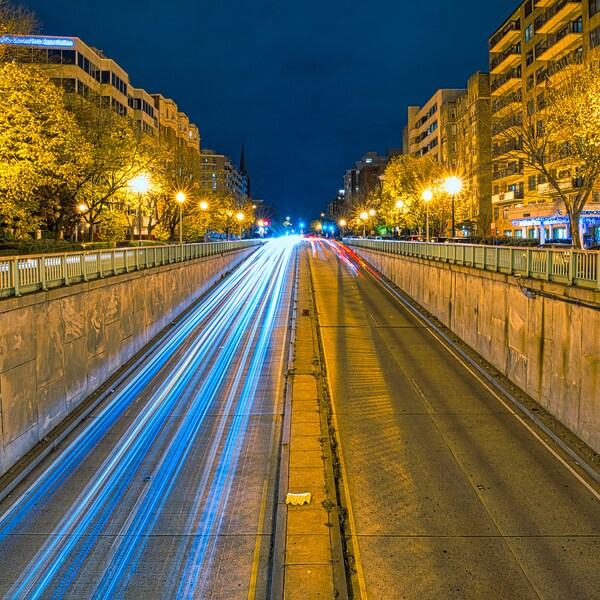 Washington Circle At Night.